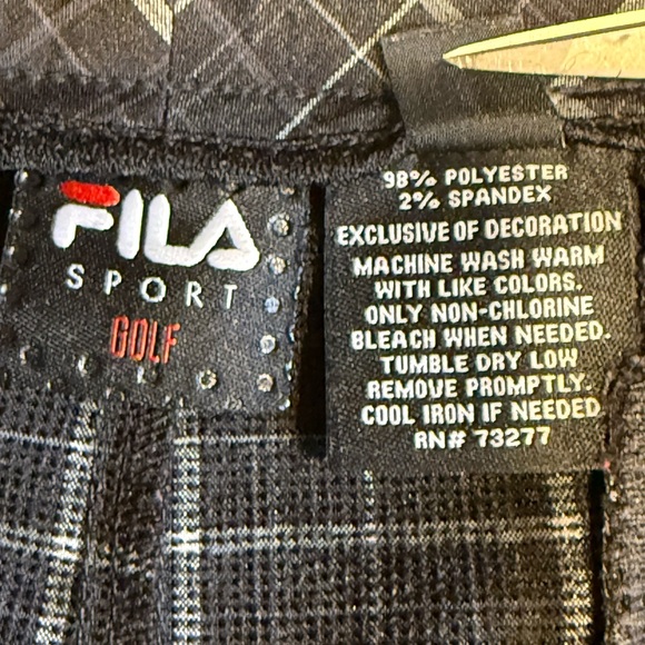 FILA Sport Golf Black & Gray Plaid Shorts - Picture 4 of 10